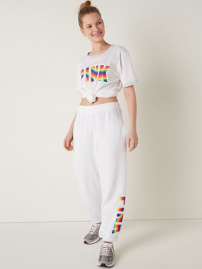 Optic White Pride Sans Logo Everyday Lounge Campus Pant (Q09405) | £20