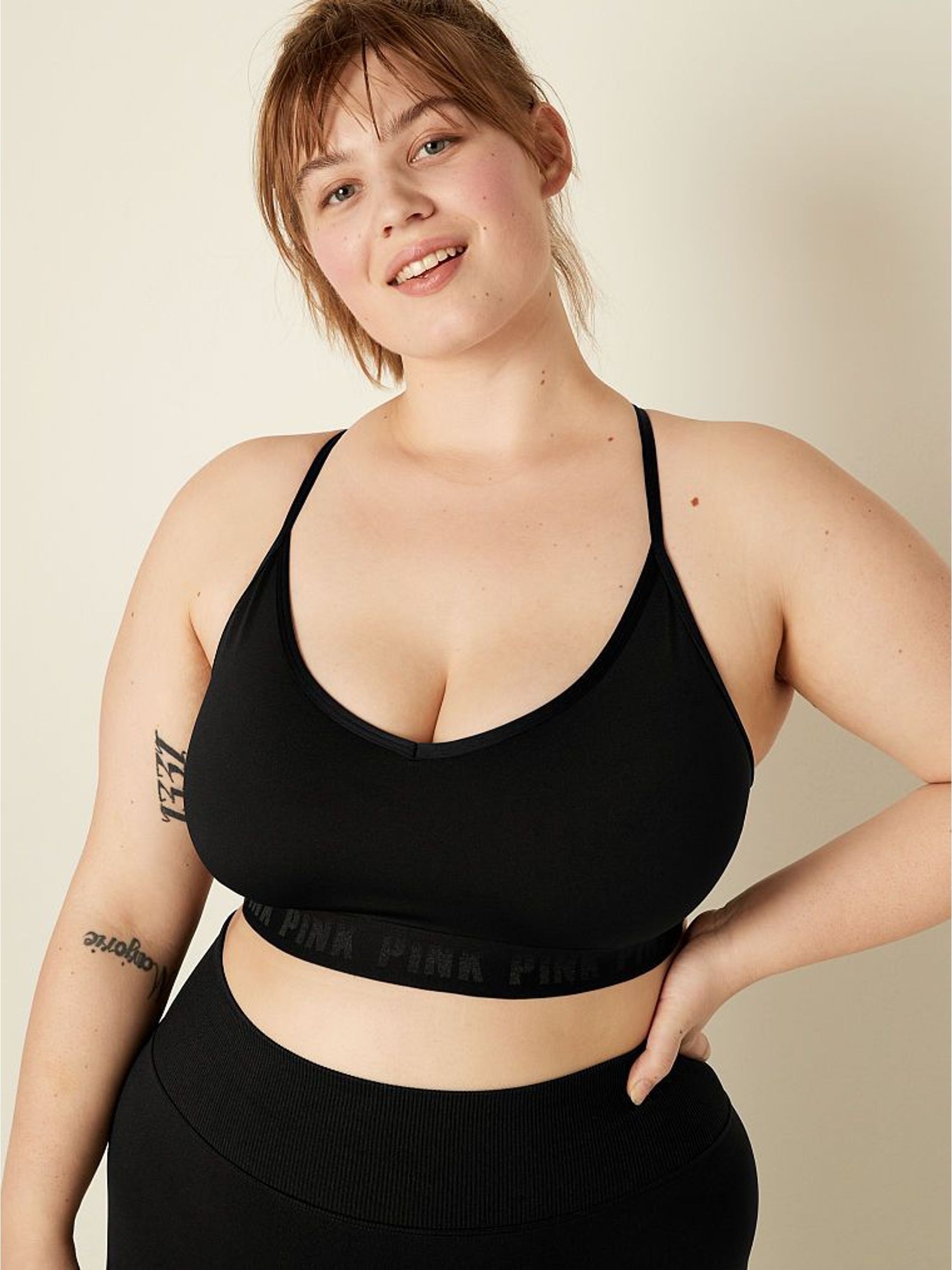 Black Lightly Lined Low Impact Sports Bra (Q09444) | £13