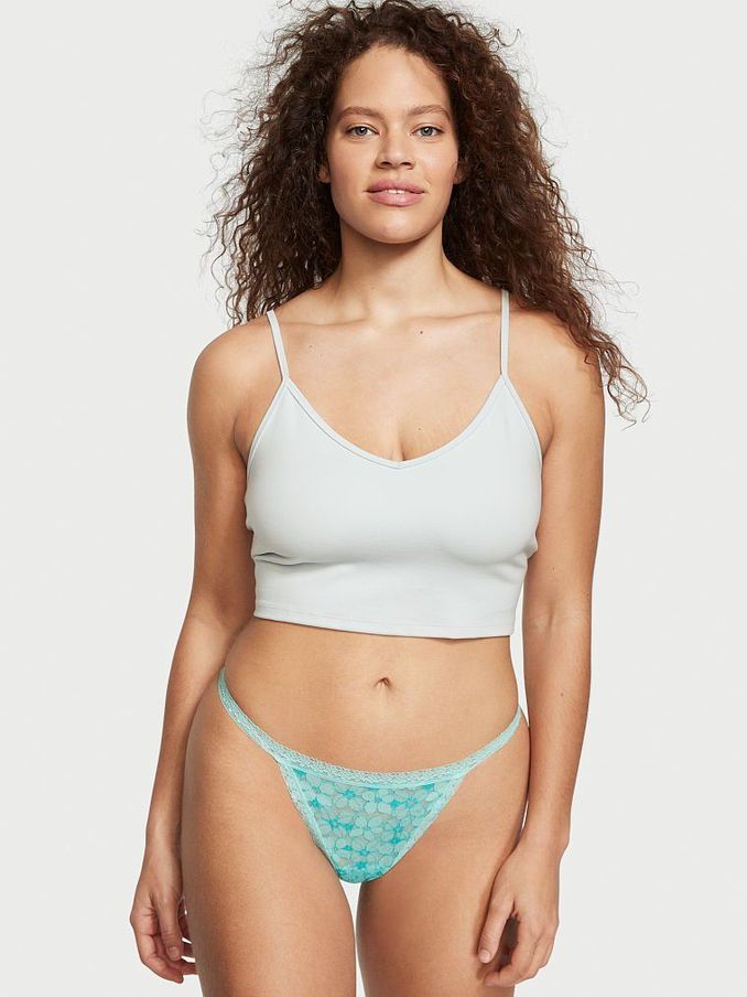 Seafoam Blue Lace G String Knickers (Q09456) | £4