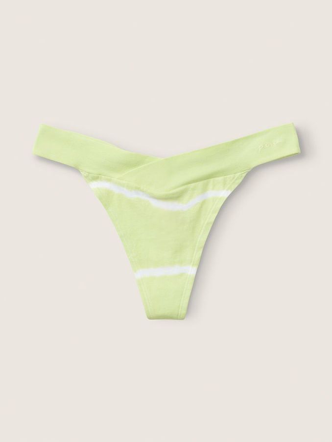 Green Crossover Cotton Thong Knickers (Q09463) | £3