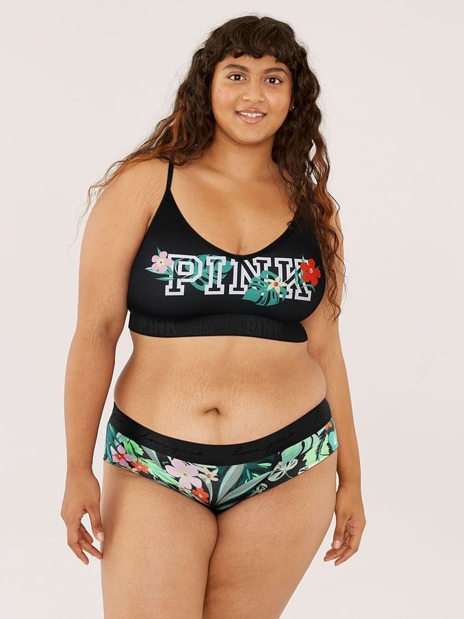 Pure Black Tropical Logo Ultimate Lightly Lined Sports Bra (Q09693) | £5