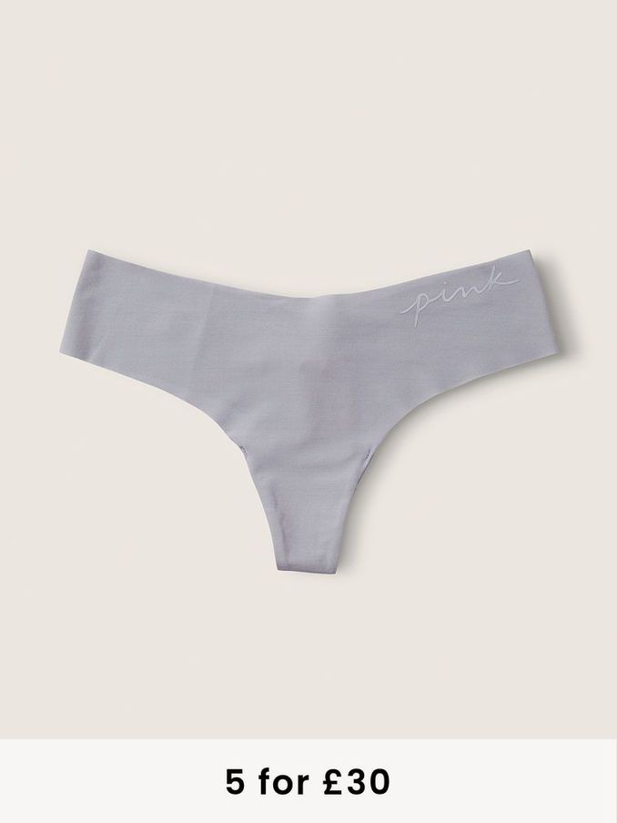 Grey Oasis No Show Thong Knicker (Q10014) | £4