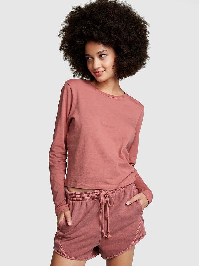 Soft Begonia Pink Fleece Elevated Fleece Short (Q10549) | £11