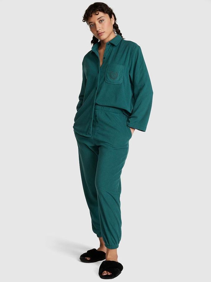 Black Ivy Green Long Sleeve Polar Fleece Jogger Set (Q10643) | £25