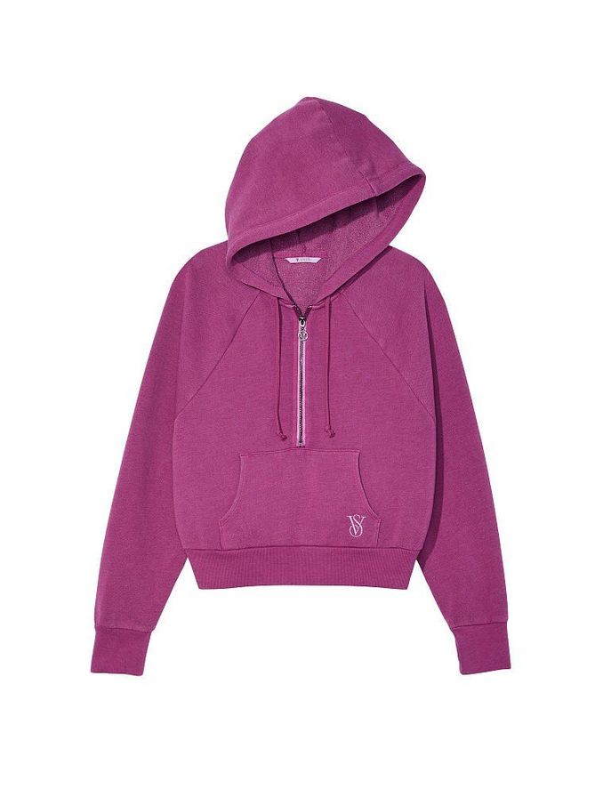 Raspberry Cooler Graphic Cotton Fleece HalfZip Hoodie (Q12860) | £15