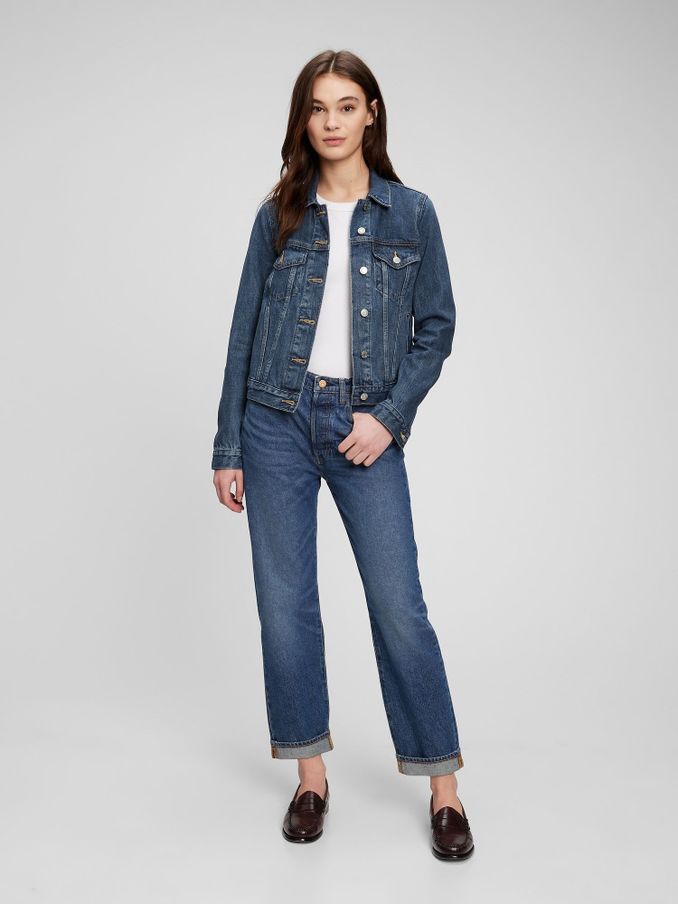 Dark Blue Icon Denim Jacket (Q12903) | £70