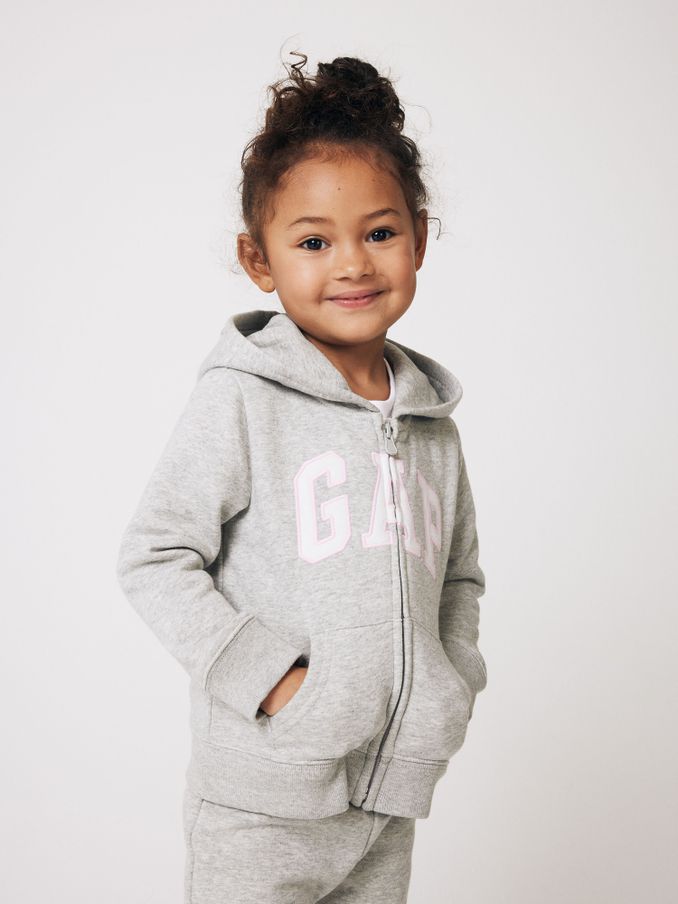 Light Grey Logo Zip Up Hoodie (Newborn-5yrs) (Q13474) | £20