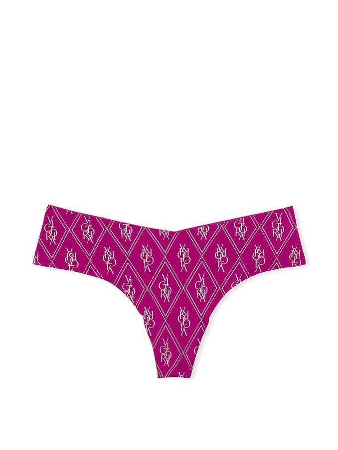 Raspberry Cooler Logo Shimmer Noshow Shimmer Thong Panty (Q13763) | £3