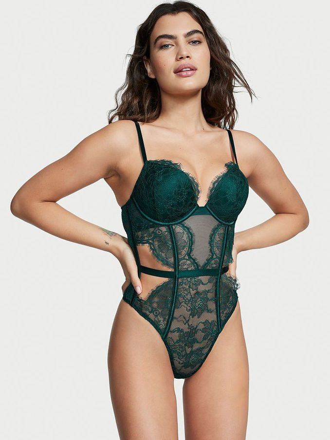 Deepest Green Add 2 Cups Lace Body (Q14857) | £30