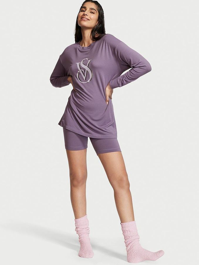 Mulled Grape Purple Modal Short Pyjamas (Q16214) | £15