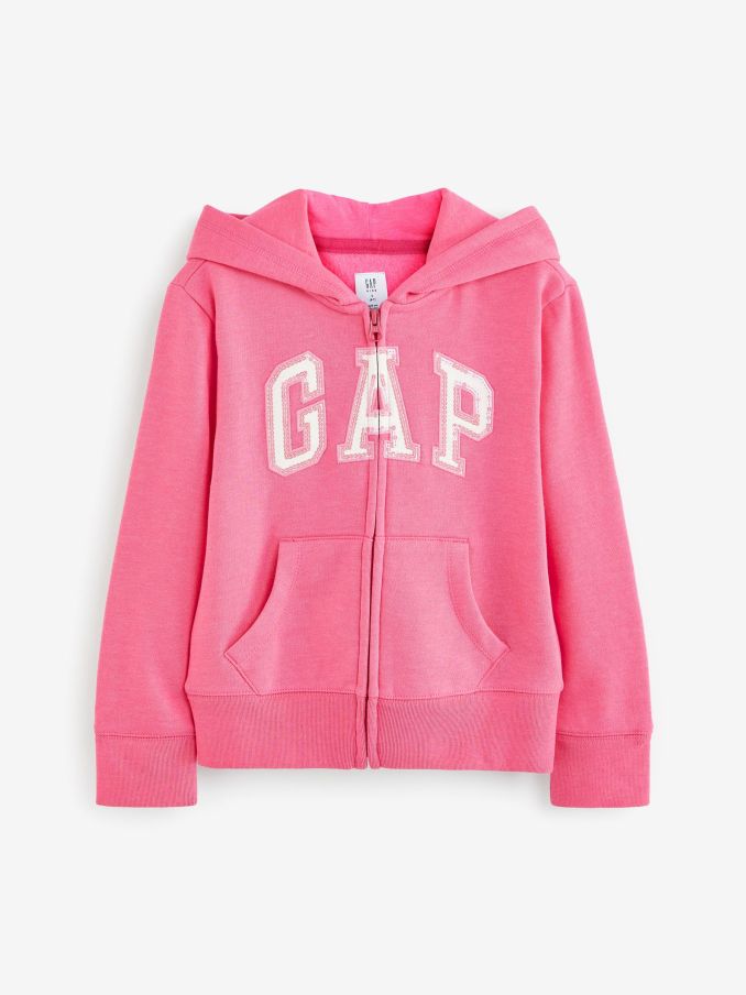 Pink Logo Zip Through Hoodie (4-13yrs) (Q16554) | £25