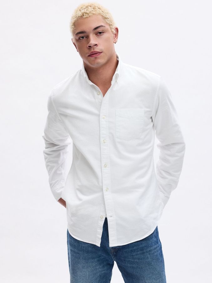 White Regular Fit Long Sleeve Oxford Shirt (Q18554) | £40