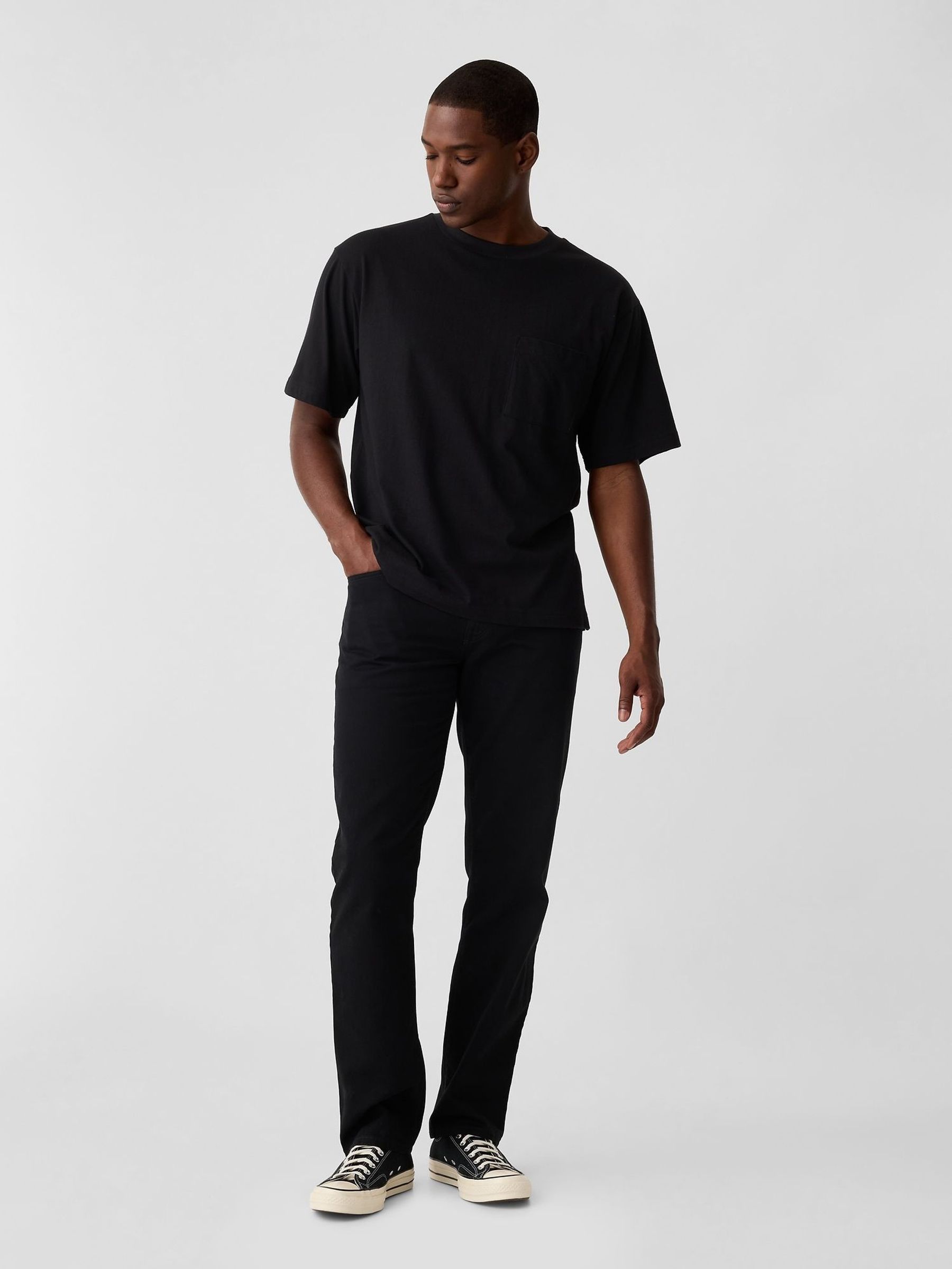 Black Straight Fit Stretch Jeans (Q18568) | £40
