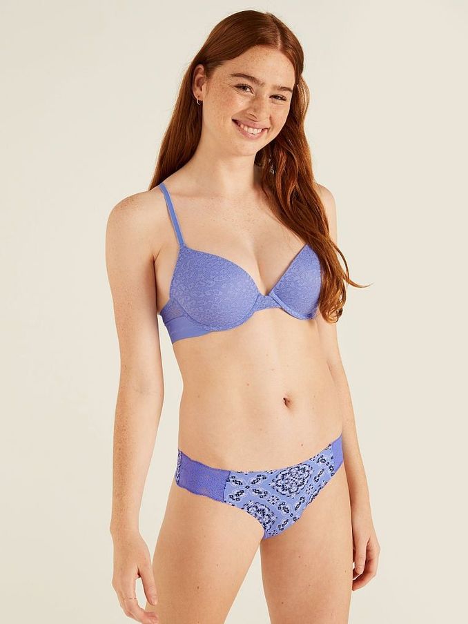 Blue Violet Bandana No Show Thong Knickers (Q19484) | £4