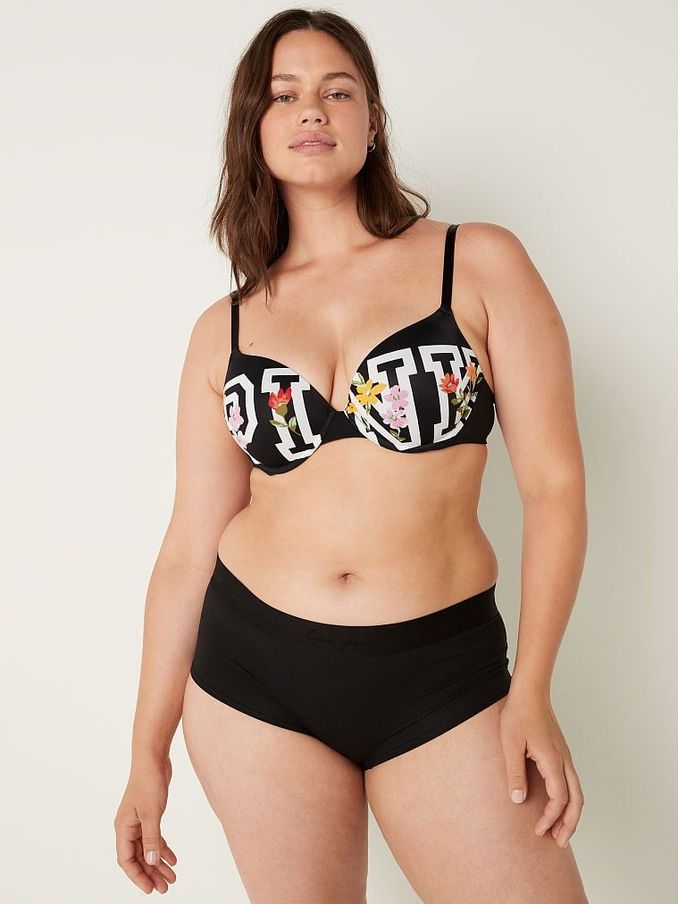 Pure Black Logo Wear Everywhere Push Up Bra (Q19836) | £10