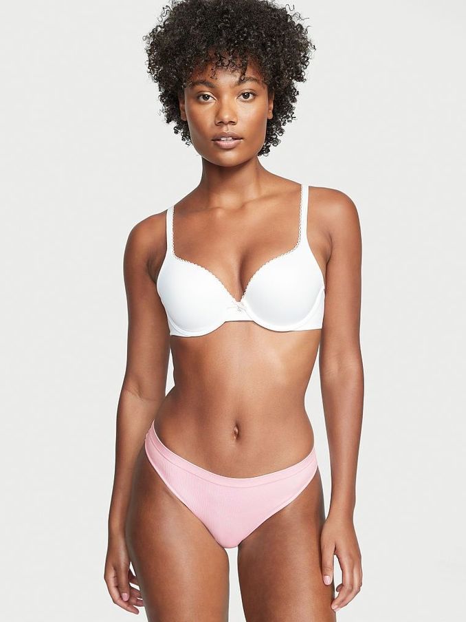 Babydoll Pink Seamless Ribbed Bikini Knickers (Q19845) | £3