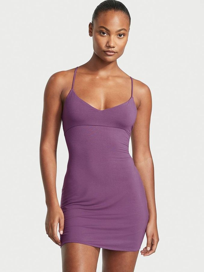 Mulberry Purple Modal Lace Back Mini Slip (Q19913) | £15