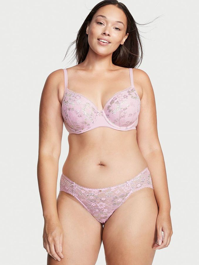 Soft Lavender Purple Lace Lightly Lined Demi Bra (Q20059) | £15