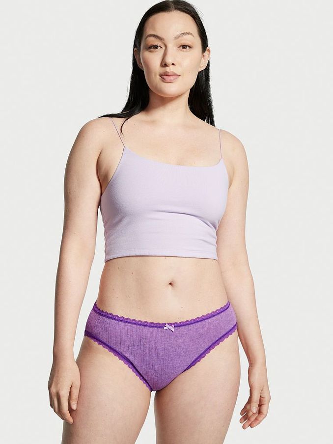 Wild Pansy Pink Stretch Cotton High Leg Brief Knickers (Q20071) | £4