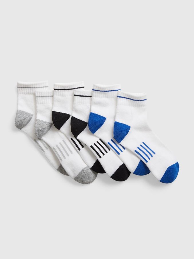 White Kids 3 Pack Quarter Crew Socks (Q23424) | £8