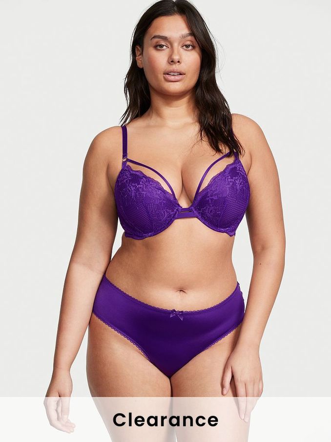 Brilliant Purple Very Sexy Satin Bow Cutout Open Back Knickers (Q24246) | £5