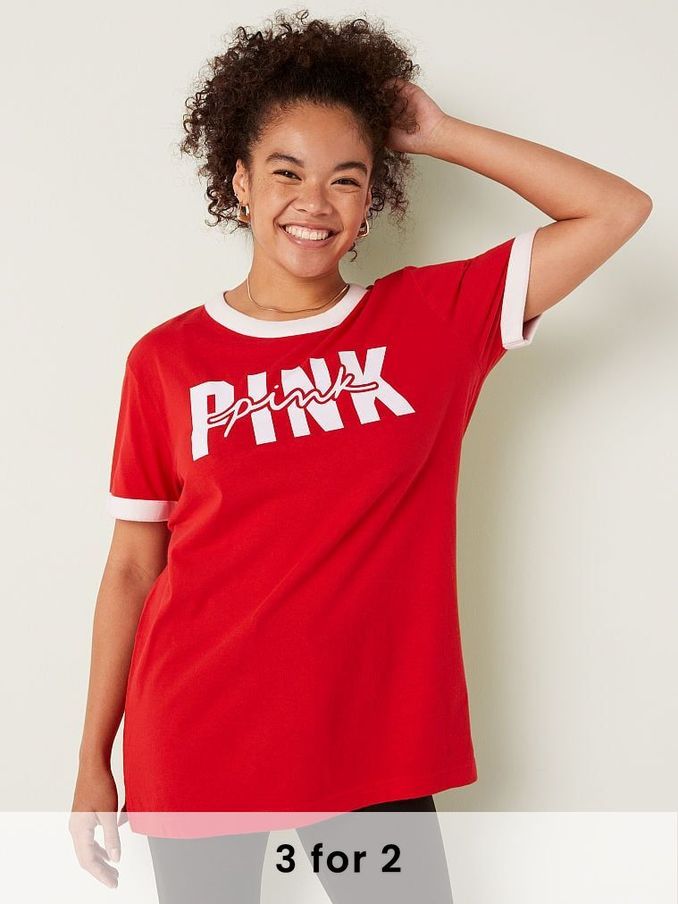 Red Campus Boyfriend T-Shirt (Q25300) | £10