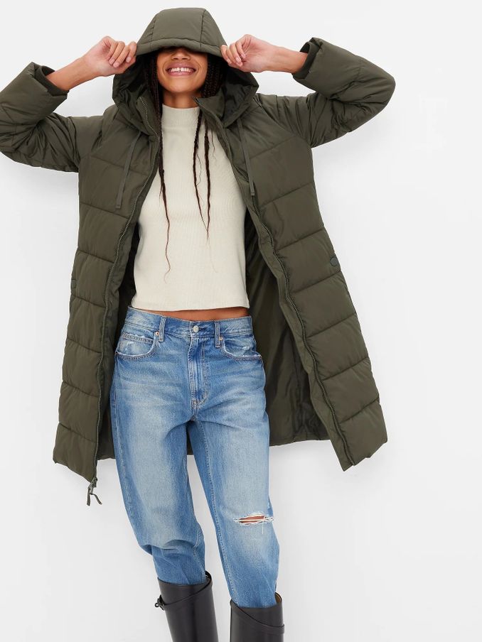 Green Long Puffer Coat (Q26689) | £32