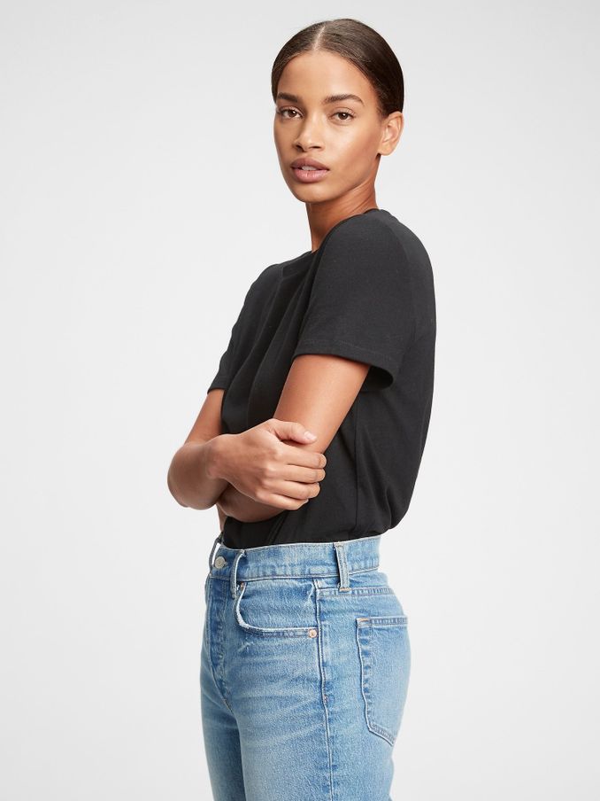 Black Vintage 100% Organic Cotton Crew Neck Short Sleeve T-Shirt (Q27192) | £18