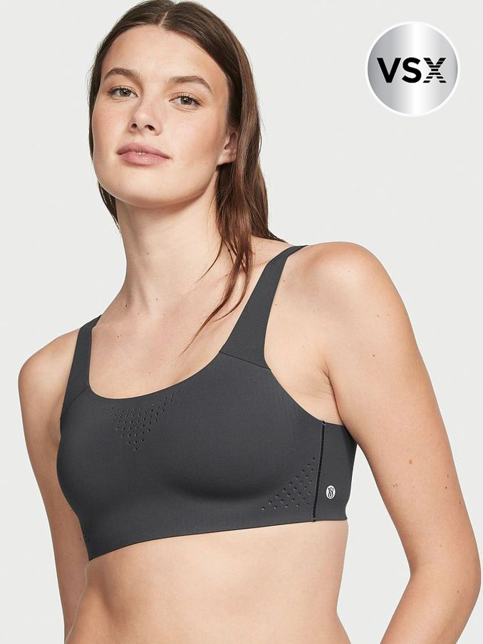 Grey Onyx Back Close Featherweight Max High Support Sports Bra (Q28423) | £45