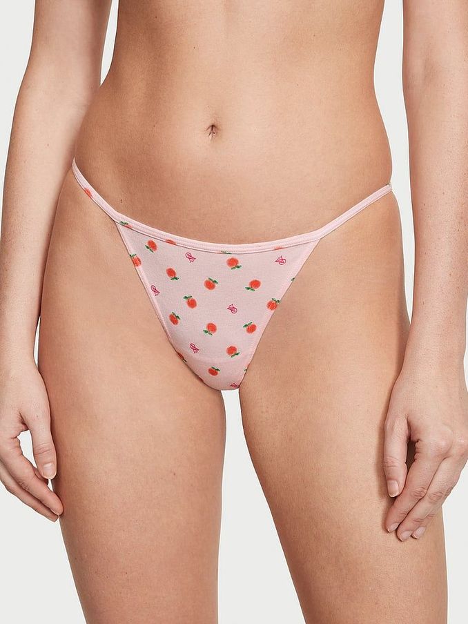Pretty Blossom Sweet Peach Pink Printed G String Knickers (Q29036) | £4