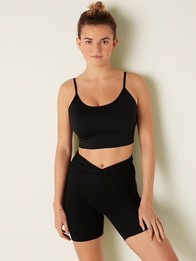Pure Black Ultimate Lightly Lined Twist Back Sports Bra (Q30524) | £14