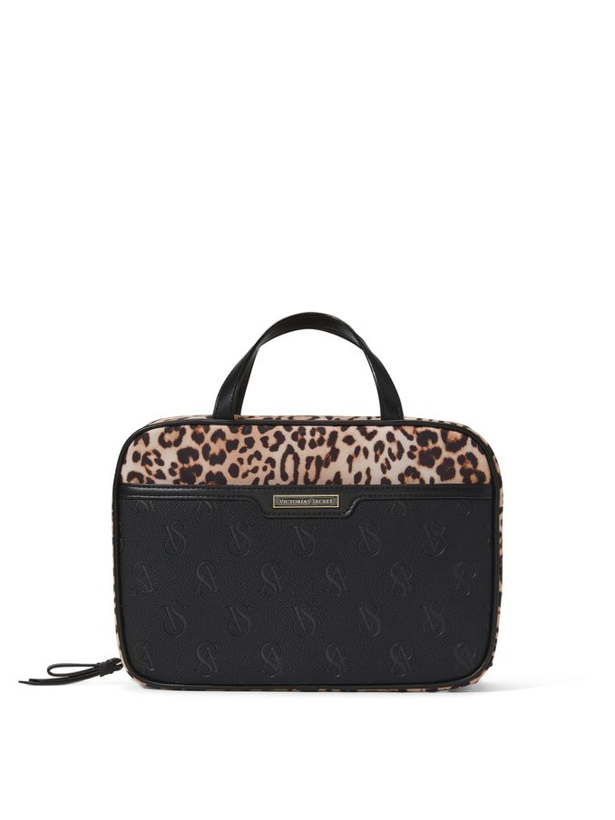 Black Leopard Jetsetter Hanging Makeup Bag (Q31499) | £35
