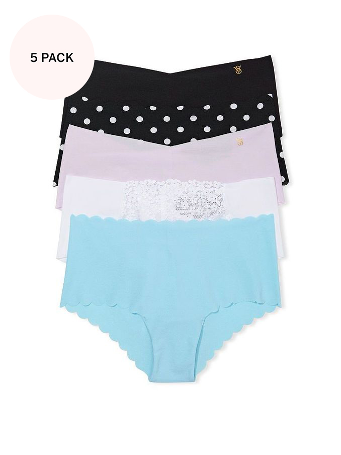 Black/Purple/White/Blue Cheeky 5 Pack Knickers (Q31814) | £13