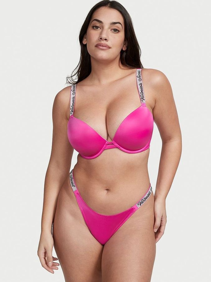 Fuchsia Frenzy Pink Smooth Brazilian Shine Strap Knickers (Q32498) | £10