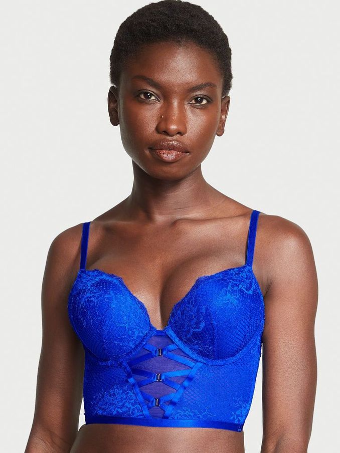 Blue Oar Corset Strappy Fishnet Lace Bra (Q32510) | £32