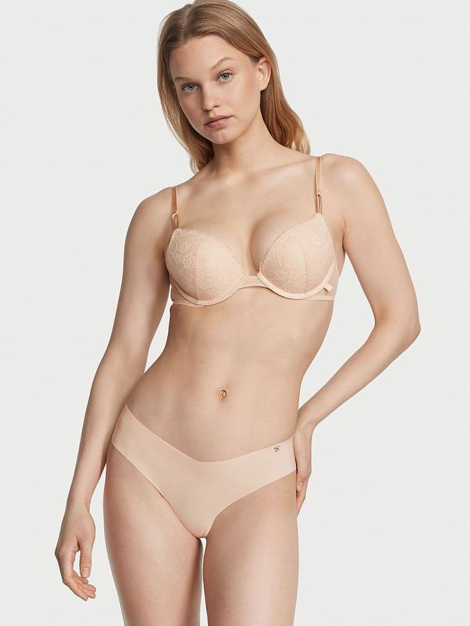 Champagne Nude Sexy Tee Posey Lace Push-Up Bra (Q34146) | £14