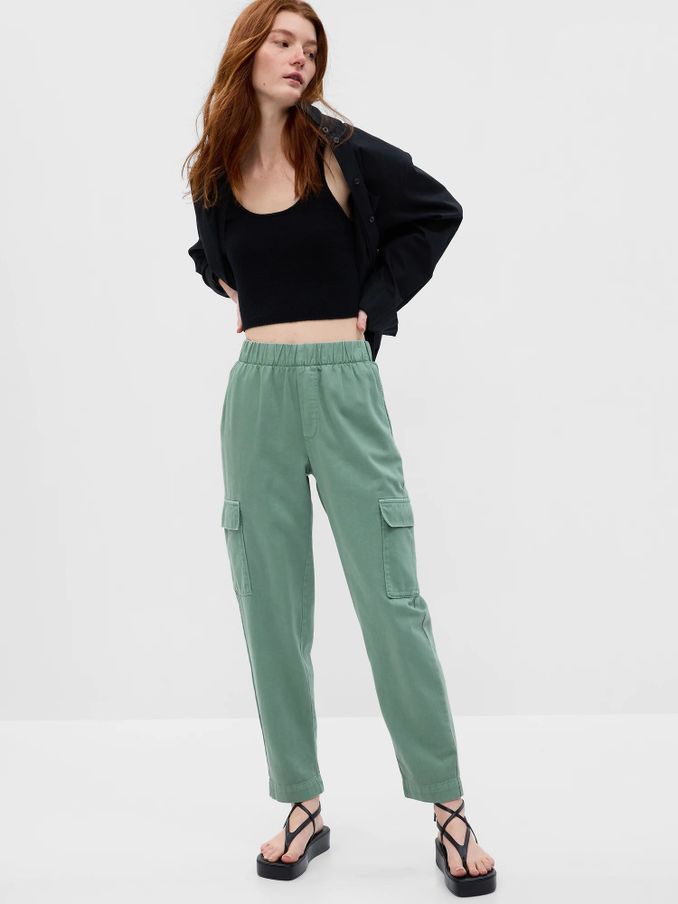 Green Twill Cargo Trousers (Q34624) | £25