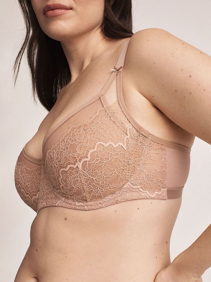 Praline Nude Balcony Lace Balcony Minimiser Bra (Q34839) | £22