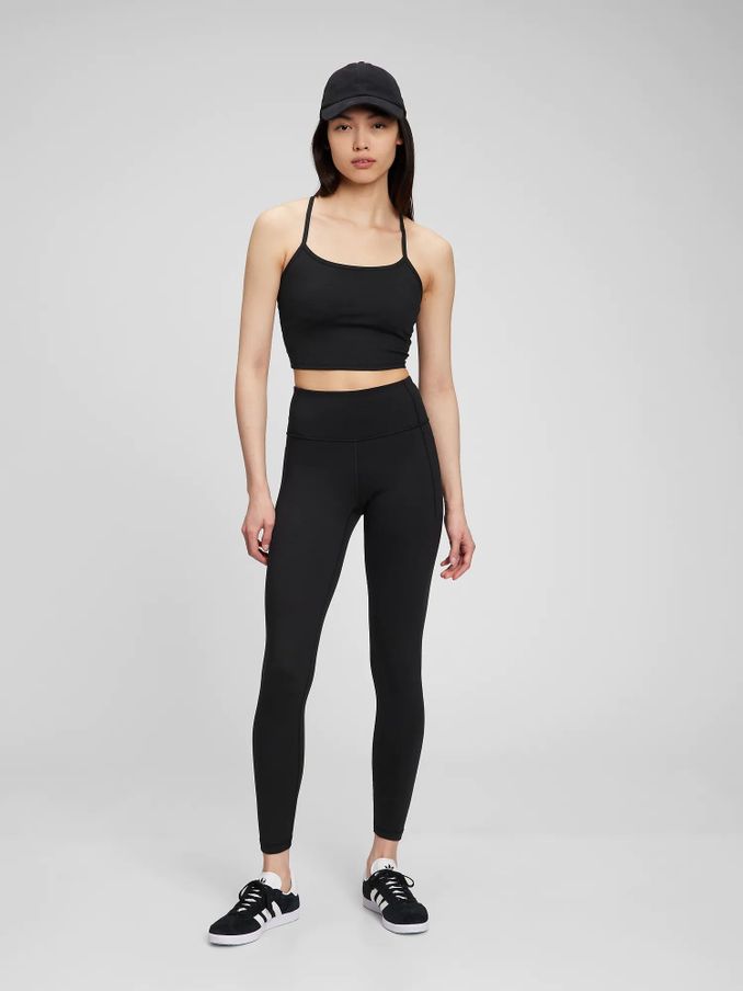Black Full Length High Waisted Power Stretch Leggings (Q35085) | £45