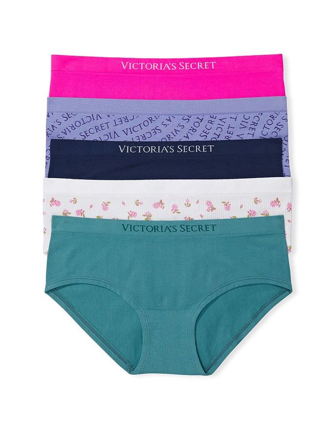 Pink/Purple/Blue/White Hipster 5 Pack Knickers (Q35139) | £13