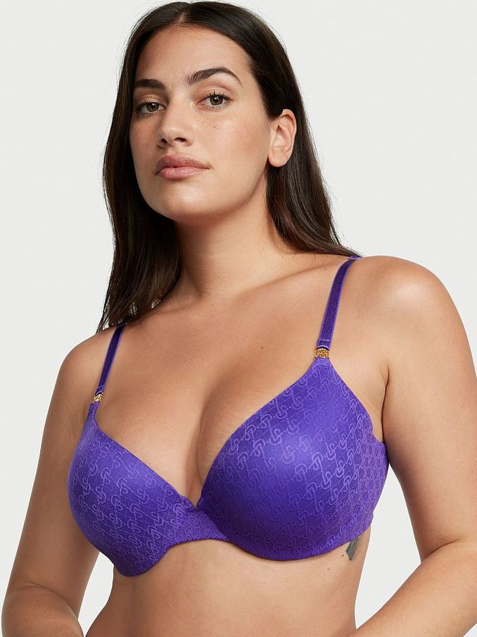 Purple Shock Lace Icon Push Up Demi Bra (Q35150) | £22