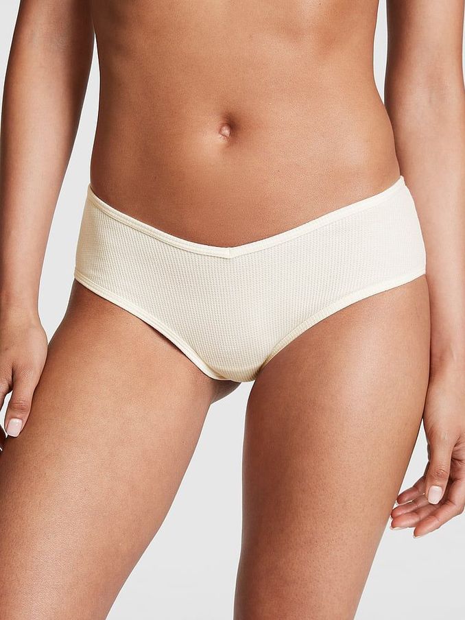 Creamer White Waffle Cotton Cheekster Knickers (Q35636) | £4