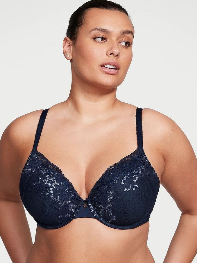 Noir Navy Blue Lace Full Cup Push Up Bra (Q37748) | £18