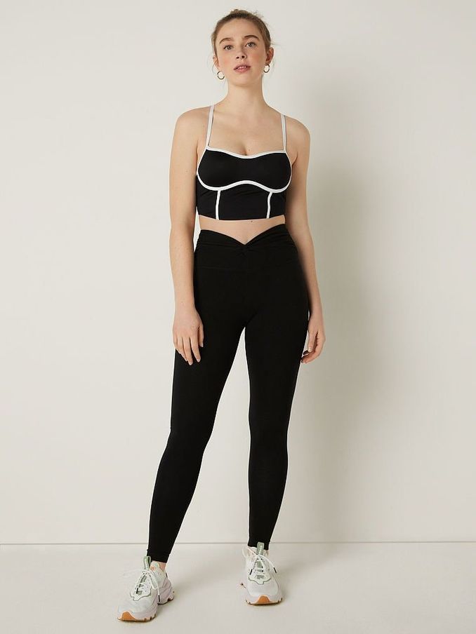 Pure Black Cotton Twist Waist Legging (Q38939) | £14