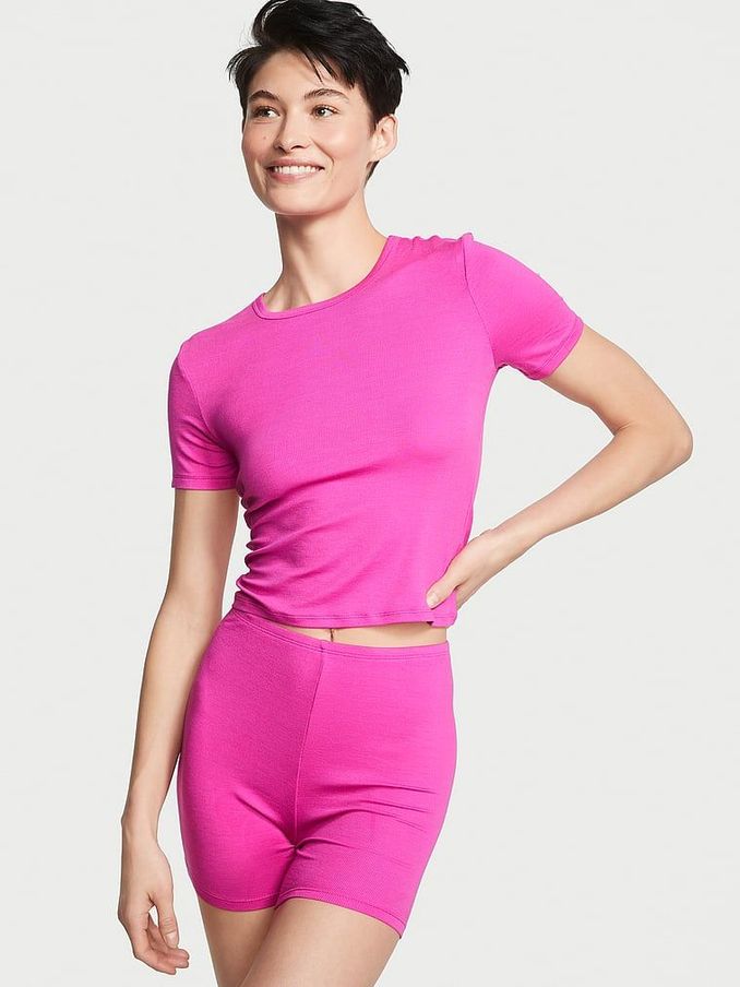 Fucshia Frenzy Pink Modal Short Pyjamas (Q41201) | £19