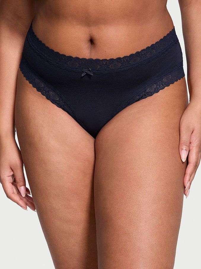 Noir Navy Blue Cheeky Lace Waist Knickers (Q42236) | £4