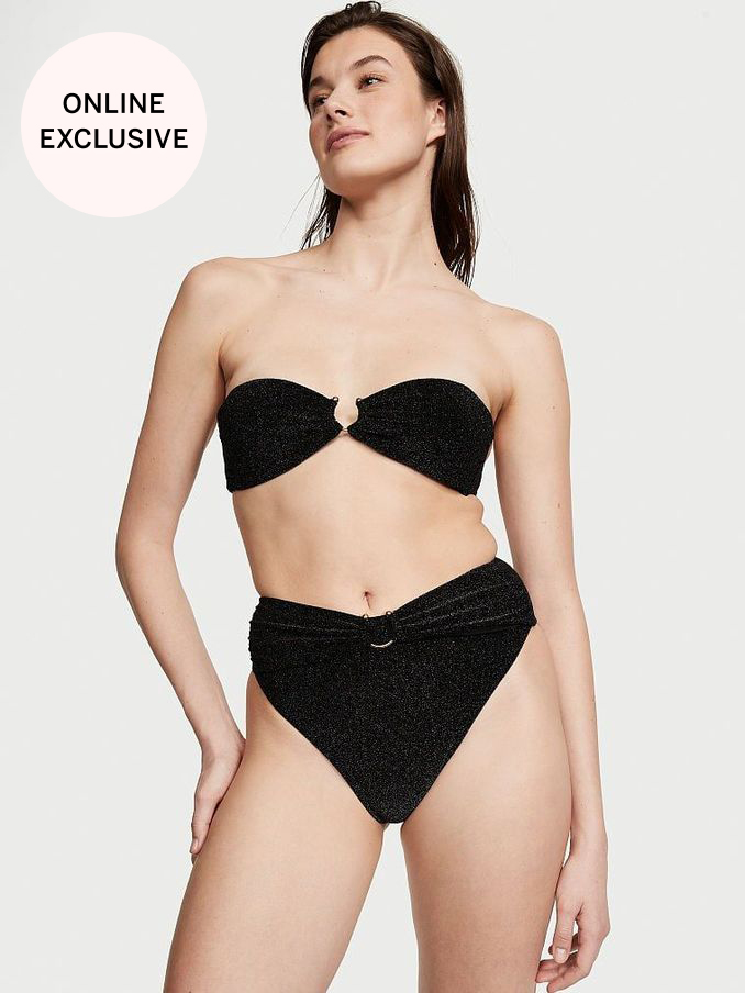 Nero Black Strapless Shimmer Swim Bikini Top (Q42245) | £19