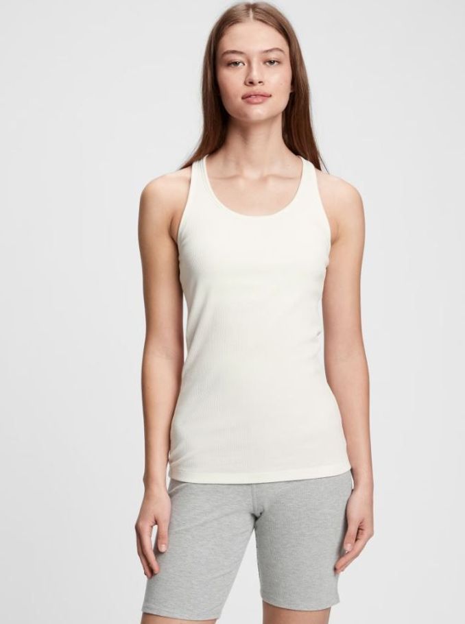 White Ribbed Support Vest (Q42404) | £9