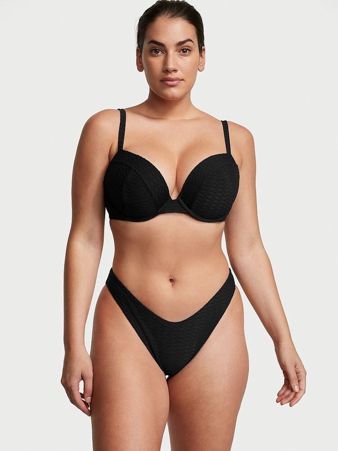Black Fishnet Brazilian Swim Bikini Bottom (Q42492) | £12