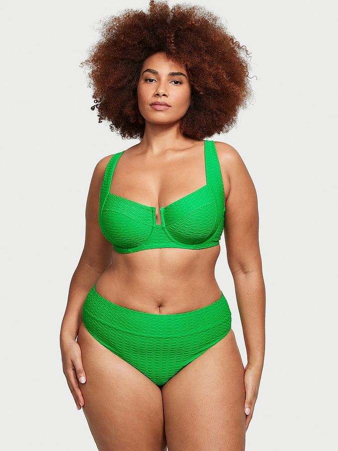 Green Fishnet Balcony Swim Bikini Top (Q42513) | £19